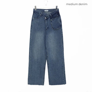 Asymmetrical denim pants