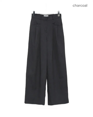 Center seam pleated slacks