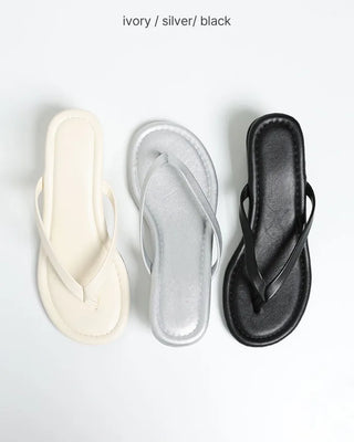 Wedge heel thong sandals