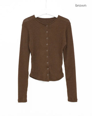 Slim-fit ribbed knit cardigan