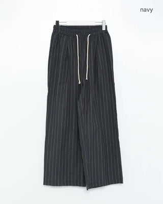 Striped wide-leg easy pants