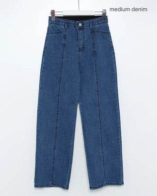 Blue slit point denim pants