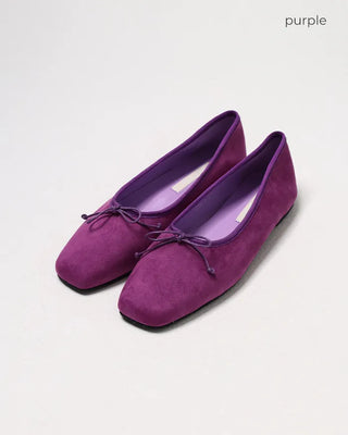 Ribbon square toe flat shoes