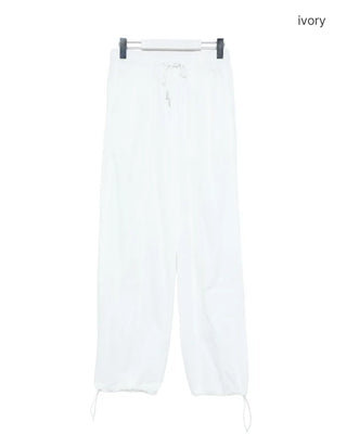 Center seam nylon parachute pants