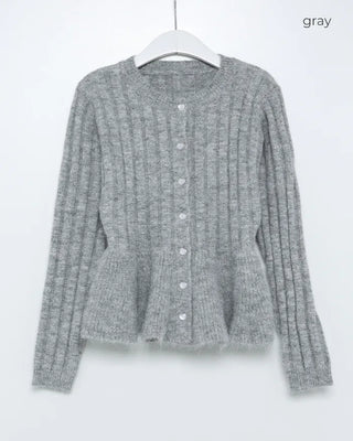 Peplum Rib Cardigan