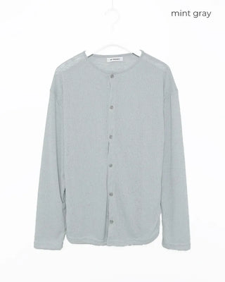 Round neck ribbed cardigan