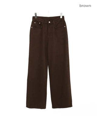 Colored cotton wide-leg pants