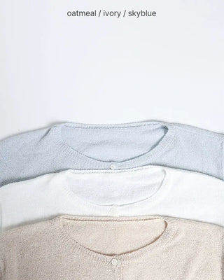 Round neck basic cardigan