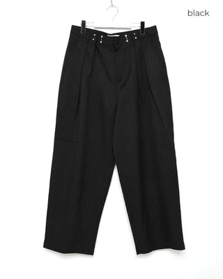 Waist buckle striped pants