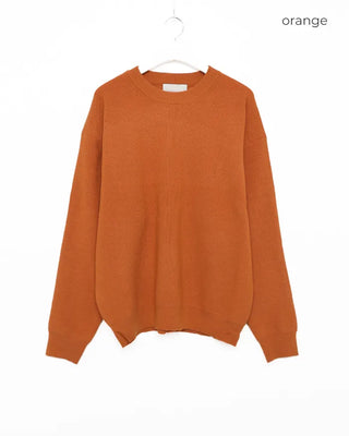 Rib-knit crew neck