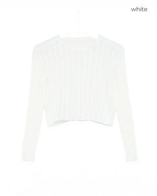 Ribbed Shirring See-Through T-Shirt