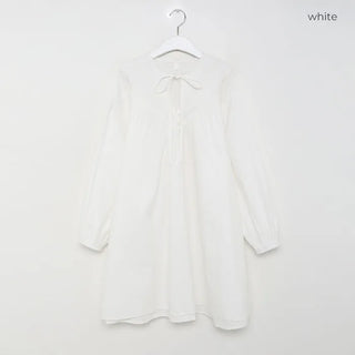 White Shirred Mini Dress