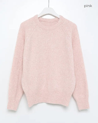 Round neck raglan knit