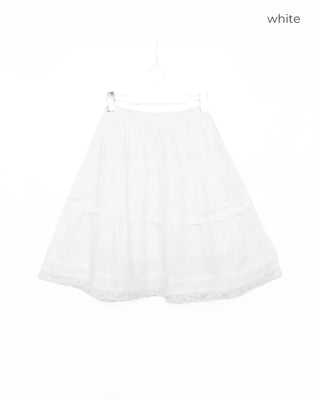 Lace tiered midi skirt
