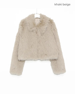 Crop fur jacket
