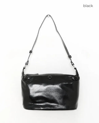 Round enamel shoulder bag