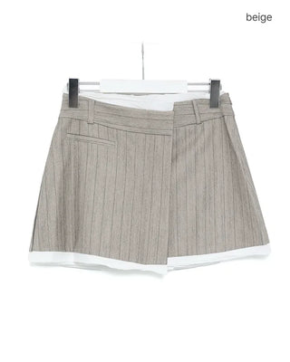 Striped layered mini skirt