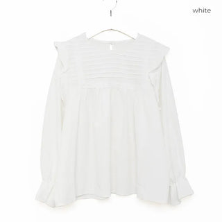 Pintuck frill blouse
