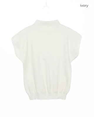 Half-neck short-sleeved knit