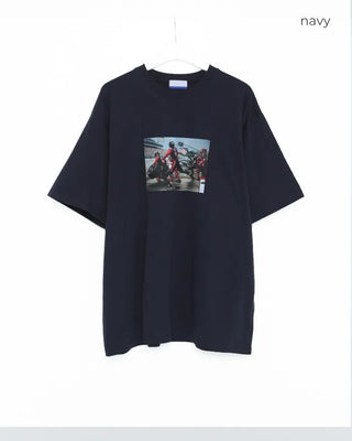 Biker short-sleeved T-shirt