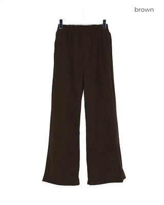 Corduroy ribbed elastic waist pants