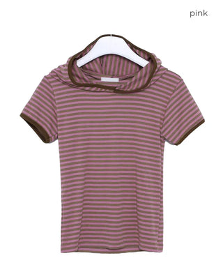 Hooded striped T-shirt