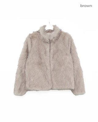 High-neck fur jacket