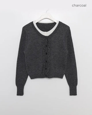 Layered Point Frill Cardigan