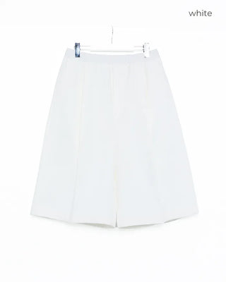 Cotton elastic waist Bermuda shorts