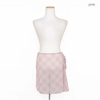 Checked layered skirt