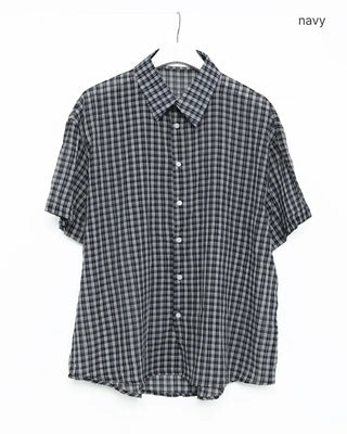 Modern check short-sleeved shirt