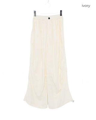 (Unisex) Back Elastic Wide Fit Nylon Pants