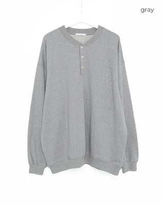 Henley neck sweatshirt