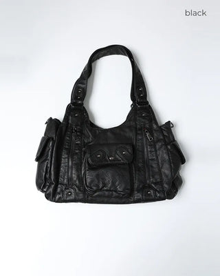 Cargo Pocket Square Leather 2-Way Bag