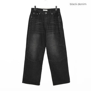 Biker Wide Denim Pants