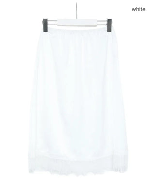 Satin lace midi skirt
