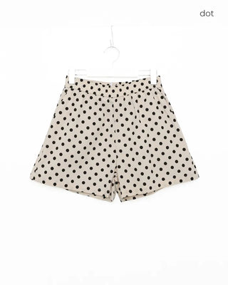 Patterned elastic waist shorts