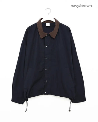 (Unisex) Drawstring Hem Bicolor Blouson