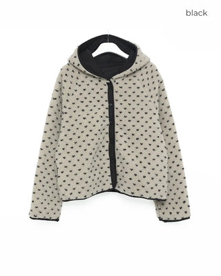 Reversible polka dot parka jacket