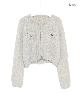 Tweed-style Angora Cardigan