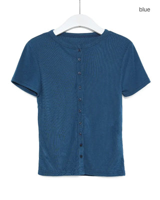 Button-down short-sleeved T-shirt