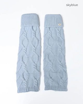 Cable knit leg warmers