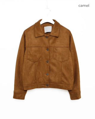 Suede color pocket point jacket