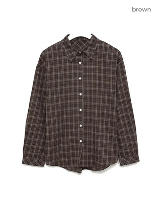 One-patch pocket check shirt