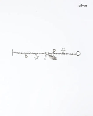Wing Star Charm Chain Bracelet