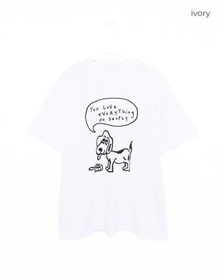 Dog lettering T-shirt