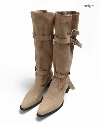 Custom suede long boots