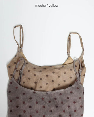 Asymmetrical polka dot camisole