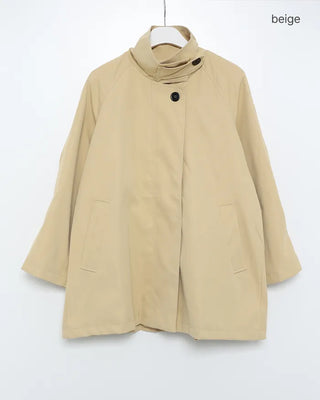Loose-fit cape short trench coat
