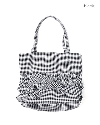 Checkered frill shoulder bag